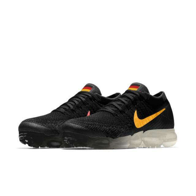 New 2018 Nike Air VaporMax Germany Flag Black Orange